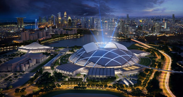تماشا کنید: بزرگترین استادیوم گنبدی جهان با سقف LED در سنگاپور