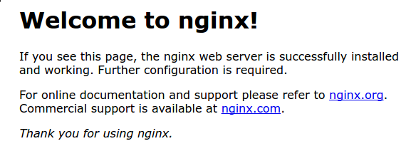 صفحه پیشفرض nginx