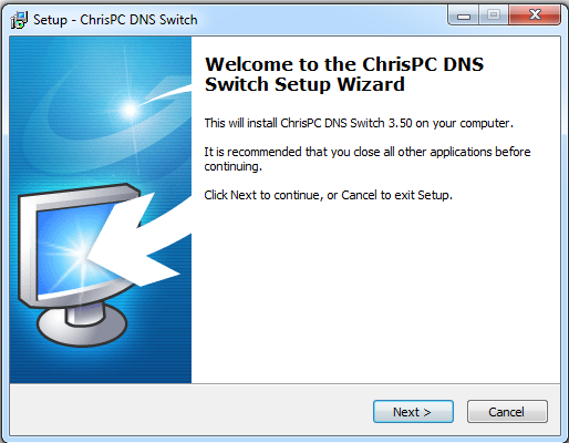 تغیرر DNS توسط نرم افزار Chris-PC DNS switch